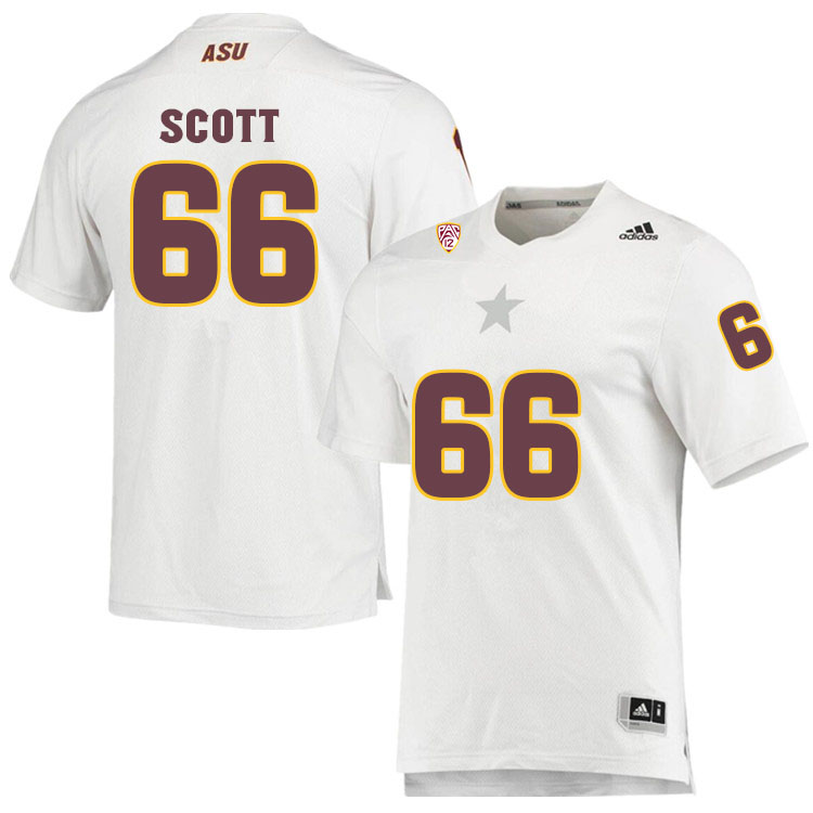 Men #66 Ben ScottArizona State Sun Devils College Football Jerseys Sale-White - Click Image to Close